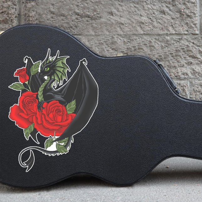 Mystical Black Dragon Red Roses Lavender Gothic (Creator Uploaded)