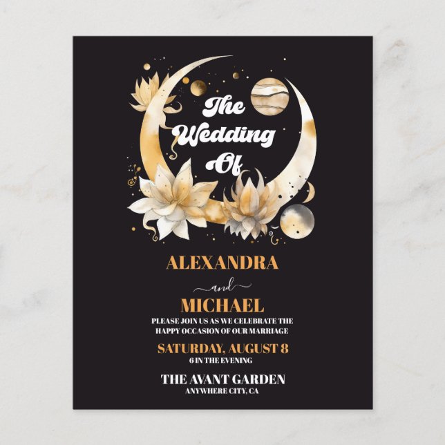 Mystical Black Gold Celestial Wedding (Front)