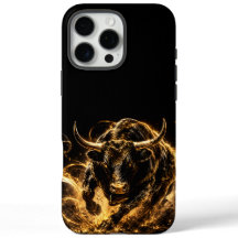 Mystical Black & Gold Fire Bull Phone Case