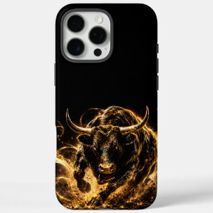 Mystical Black & Gold Fire Bull Phone Case