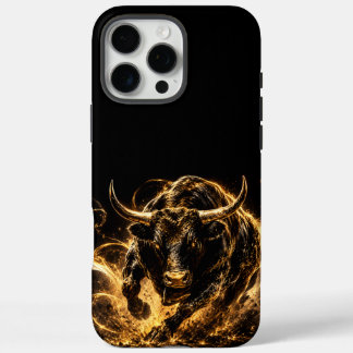 Mystical Black & Gold Fire Bull Phone Case
