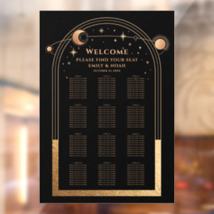 Mystical Black Gold Sun Moon Stars Wedding