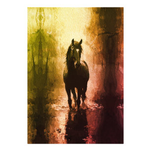 Mystical Black Horse – Dark Fantasy Equestrian Photo Print