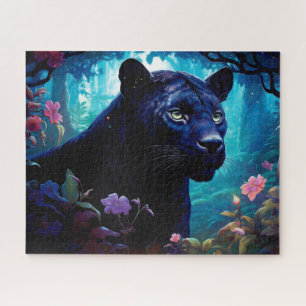Mystical Black Panther Nature Themed Fantasy Jigsaw Puzzle