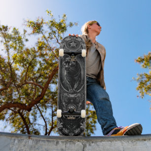 Mystical Black Panther Tarot Card - Dark Fantasy Skateboard