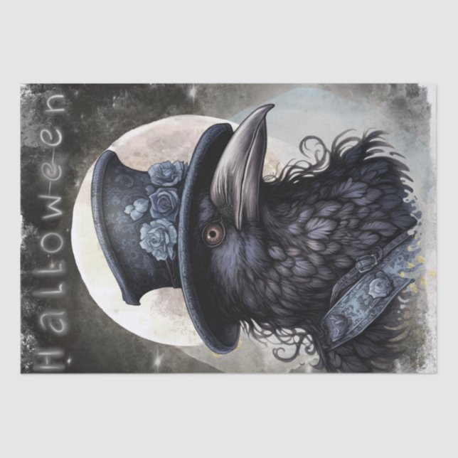 Mystical Black Raven Tissue Paper (Front)