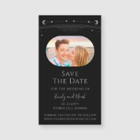 Mystical Black Silver Sun Moon Star Save The Date