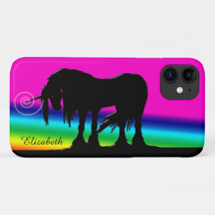 Mystical Black Unicorn (rainbow) iPhone 11 Case