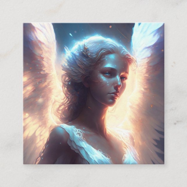 Mystical Blue Eyed Angel Enclosure Card (Front)