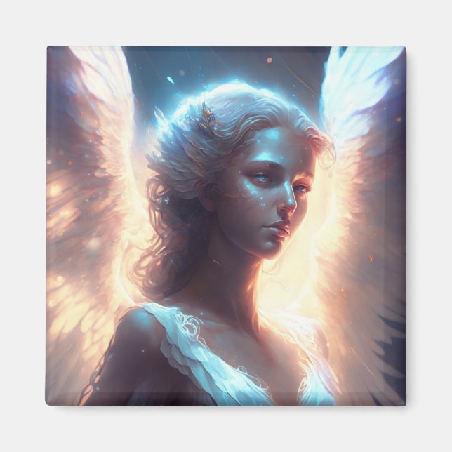 Mystical Blue Eyed Angel Magnet (Front)