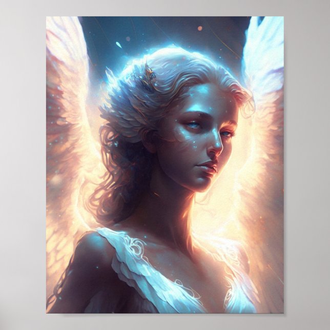 Mystical Blue Eyed Angel Poster (Front)