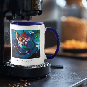 Mystical Blue Fantasy Mermaid Purple Water Dragon Mug