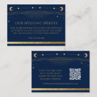 Mystical Blue Gold Wedding Website RSVP QR Code