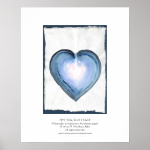 Mystical Blue Heart Poster