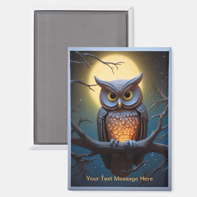 Mystical Blue Owl Magnet (Front/Back)