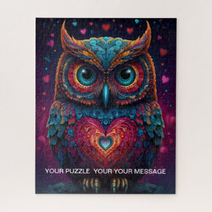 Mystical Blue Owl of Light Jigsaw Puzzle