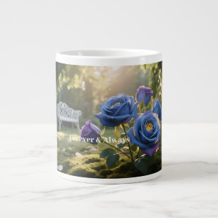 Mystical Blue Rose Bloom Timeless Botanical Floral Large Coffee Mug