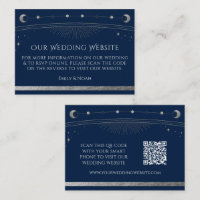 Mystical Blue Silver Wedding Website RSVP QR Code