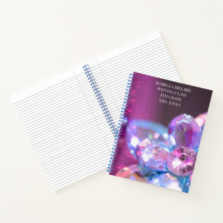  Mystical Blue Violet Jewels Class Student  Notebook