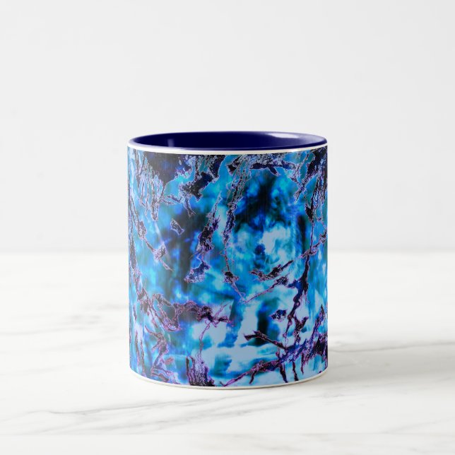Mystical Blue Wolf Two-Tone Coffee Mug (Center)