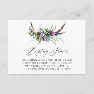 Mystical Boho Succulent Bridal Shower Display Enclosure Card