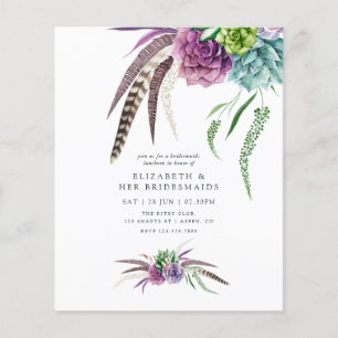 Mystical Boho Succulent Bridesmaids Luncheon Flyer