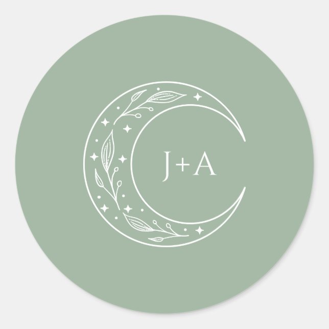 Mystical Botanical Wedding Classic Round Sticker (Front)