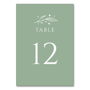 Mystical Botanical Wedding Table Number