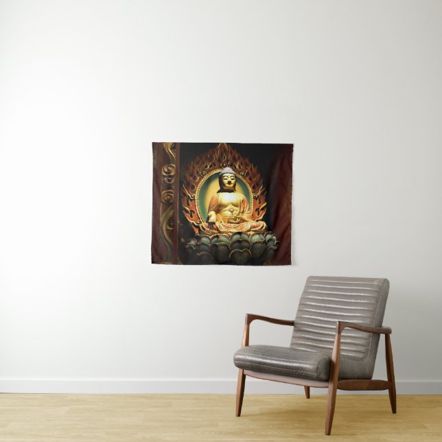Mystical Buddha Wall Art Tapestry (In Situ (Horizontal))