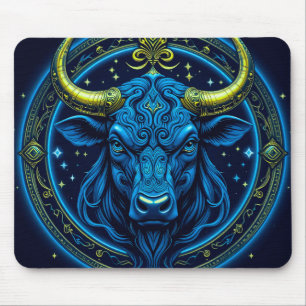 Mystical Bull with Tribal Decorations Mouse Pad