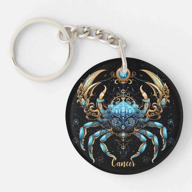 Mystical Cancer Zodiac Artwork  Key Ring (Front)