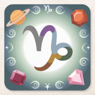 Mystical Capricorn Zodiac Coaster Set