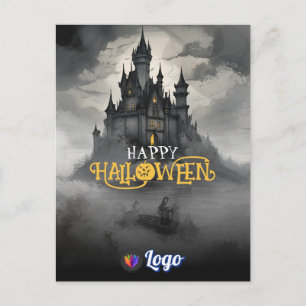 Mystical Castle Halloween Gothic Spooky Design Postcard