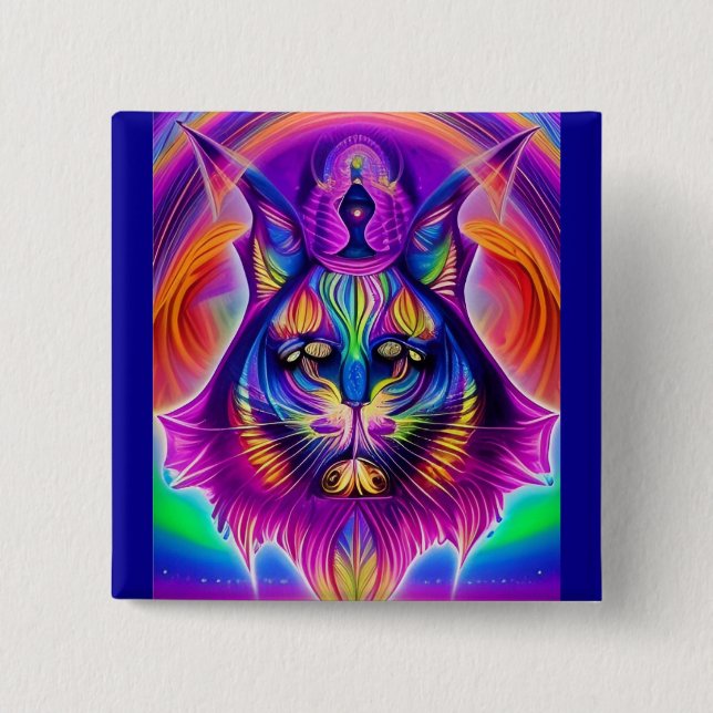 mystical cat button (Front)