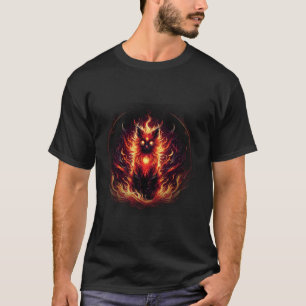 Mystical Cat Fire God Trippy Vision Folklore Kitty T-Shirt