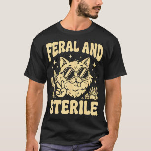 Mystical Cat Moon Aesthetic Cosmic Nature Witchy T-Shirt