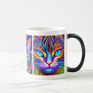 Mystical Cat   Psychedelic Art  Magic Mug