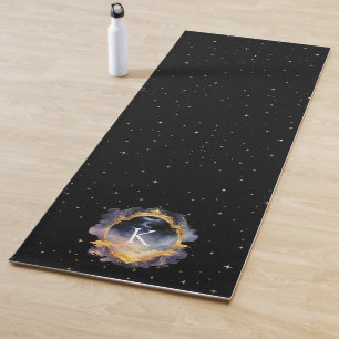 Mystical Celestial Blue Gold  Yoga Mat