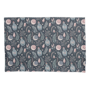 Mystical Celestial Botanical Pattern Pillowcase