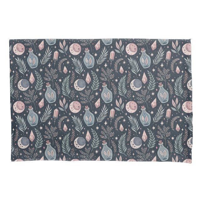  Mystical Celestial Botanical Pattern Pillowcase (Front)
