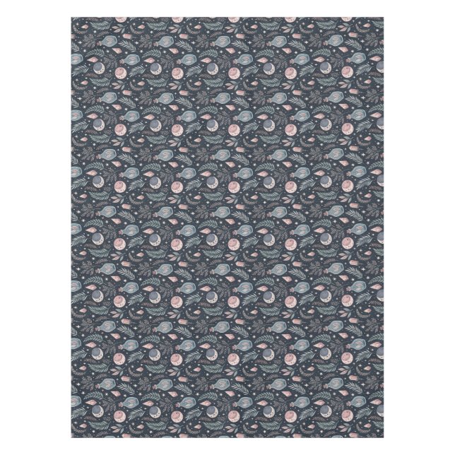  Mystical Celestial Botanical Pattern Tablecloth (Front)