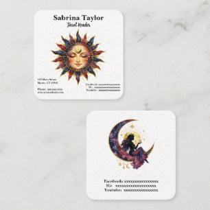 Mystical celestial design square business card