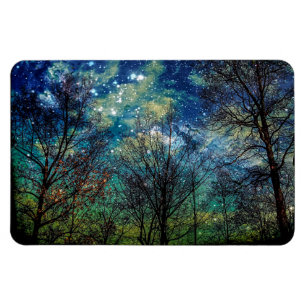 Mystical Celestial Forest Night Sky LARGE Magnet
