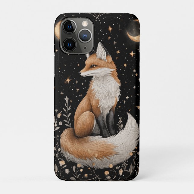 Mystical Celestial Fox and Flowers Case-Mate iPhone Case (Back)