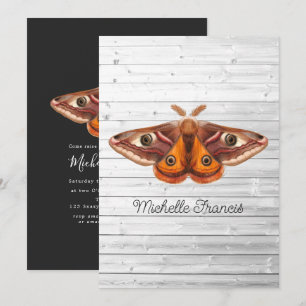 Mystical Celestial Gold Moths Invitation