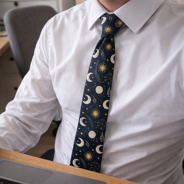 Mystical Celestial Moon Pattern  Tie (Creator Uploaded)