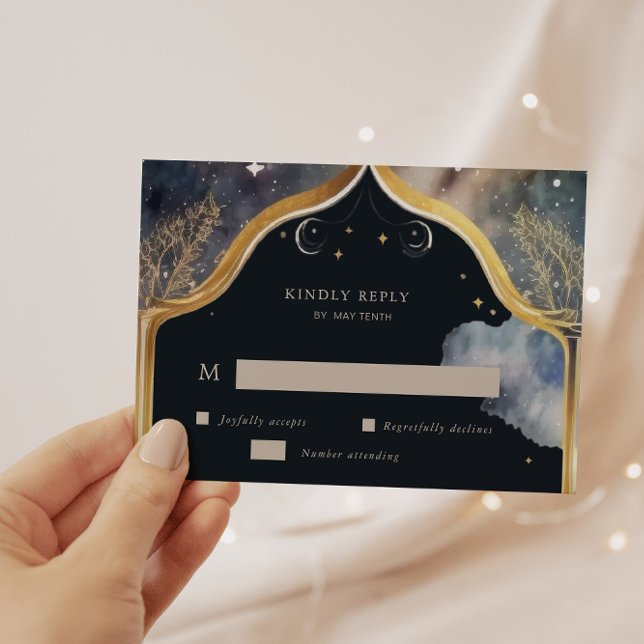 Mystical Celestial Moon RSVP Response Card (Creator Uploaded)