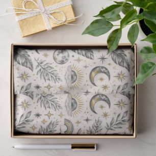Mystical Celestial Moon Stars Pattern Tissue Paper