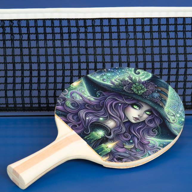 Mystical Celestial Witch Ping Pong Paddle (Insitu)