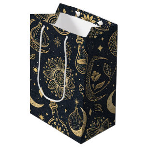 Mystical Celestial Witchcraft - Gold Botanical (2) Medium Gift Bag